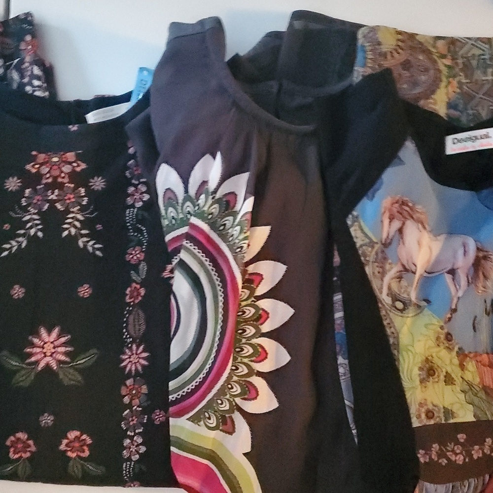 3pc Girls Bohemian Dress Bundle Size 9-10 Desigual Zara Longsleeve Dresses